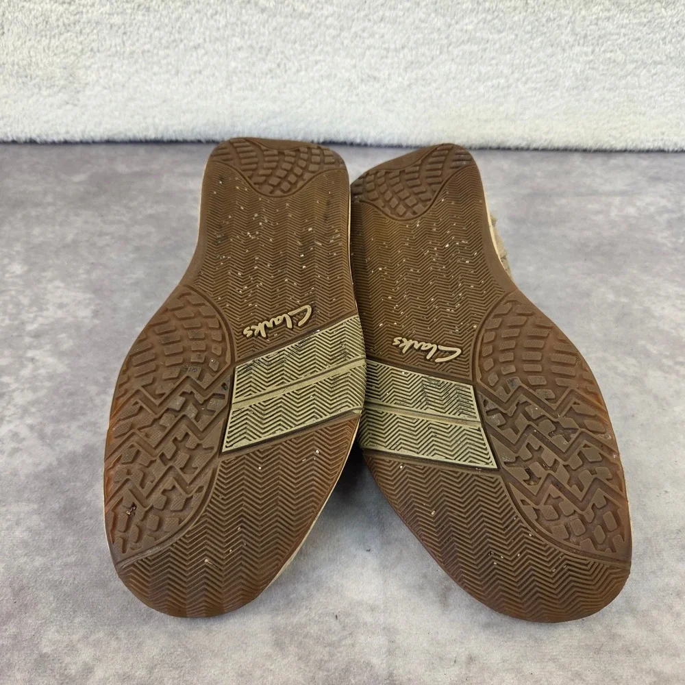 Clarks 1825 Mens 9.5M Brown Leather Mesh Slip On Loafers 82619 Casual Shoes
